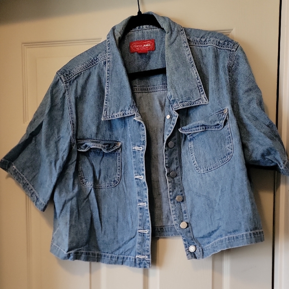 Denim Short-Sleeve Jacket